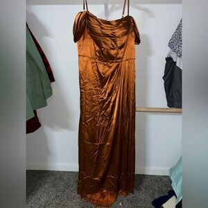 Elegant Copper Satin Gown